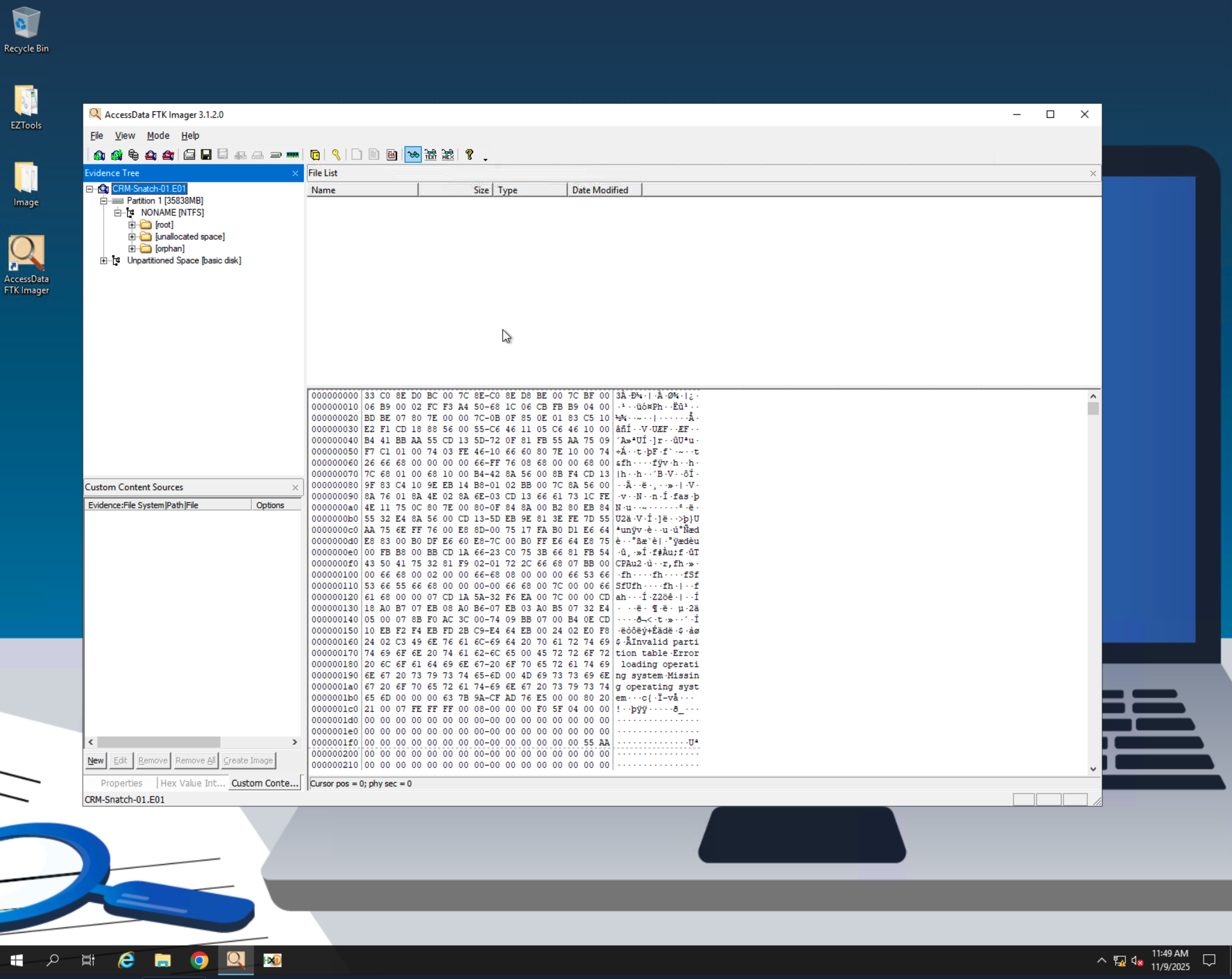 Load Image into FTK Imager